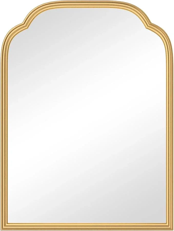 Ferytange 18X24 Inch Gold Mirror for Wall with Metal Frame Rectangular Rounded Bathroom Vanity Mirror Anti-Rust, Hangs (Gold 18" x 24") - ModernBath