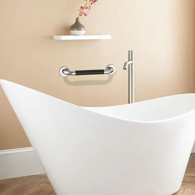 20 Inch Shower Grab Bar w/Anti Slip Rubber Grip, Munzong Stainless Steel Bathroom Grab Bar, Chrome Bathroom Balance Bar,Safety Handrail Support,Handicap Injury Elderly Senior Assist Bath Handle - ModernBath