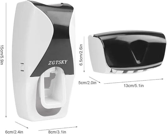 Wall Mounted Toothbrush Toothpaste Holder ABS Automatic Toothpaste Dispenser Squeezer for Family Washroom Bathroom - ModernBath