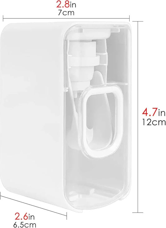 2 Slot Toothbrush Holder and Toothpaste Dispenser Wall Mounted, Automatic Toothpaste Squeezer, 2 in 1 Tooth Brush Toothpaste Organizer for Shower (Clear 2Pack) - ModernBath