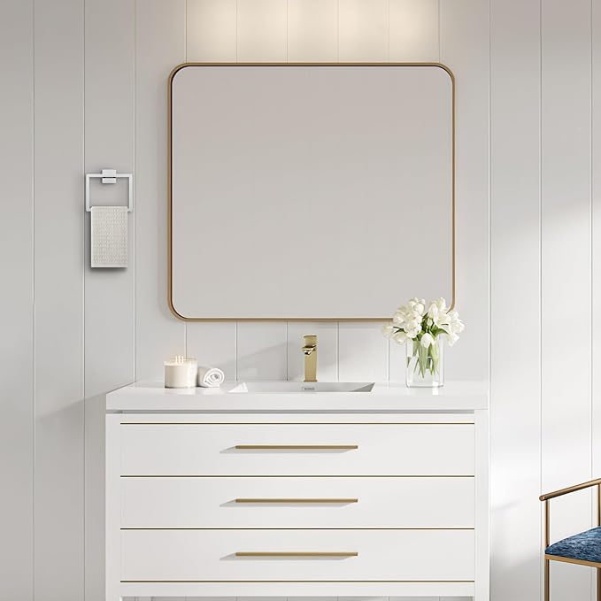 Polished Chrome Towel Ring Square Hand Towel Holder Towel Hanger Bathroom Hardware Accessories Stainless Steel Wall-Mounted Towel Rack