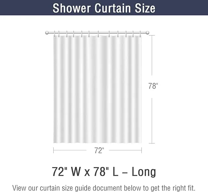 Gibelle Long Shower Curtain Liner 72 x 78 Inches, Beige Shower Curtain Liner, Washable Waterproof Fabric Bathroom Shower Curtain Set - ModernBath