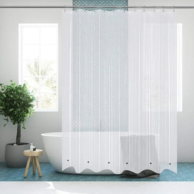 Mrs Awesome Long Shower Curtain Liner with 6 Magnets 72 x 78 inch, PEVA 8G Thick & Heavy Duty Plastic Shower Curtain for Bathroom, Waterproof,72x78, Clear - ModernBath