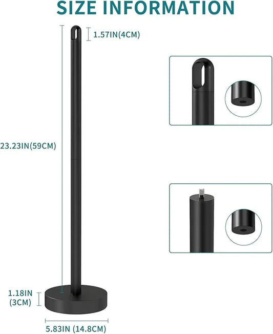 Toilet Paper Holder Stand, Free Standing Tissue Paper Roll Storage Holder with Reserve for Bathroom Countertop with Stainless Steel Heavy Weighted, 1Pack Matte Black - ModernBath