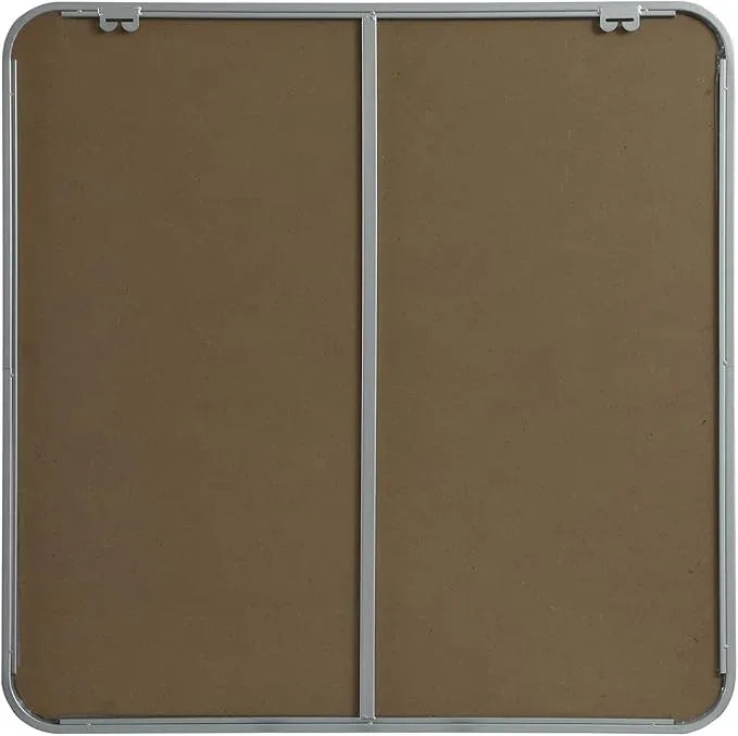ARS Concepts Aura, Soft Corner Metal Square Mirror 30X30 Inch in, Modern, Silver - ModernBath