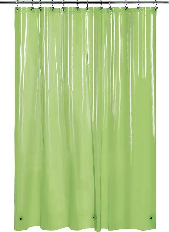 Barossa Design Clear Green Long Shower Curtain Liner 78" Height - 3 Magnets & Waterproof Lightweight PEVA Shower Liner for Bath Tub, PVC Free, Metal Grommets, Clear Green, 72x78 - ModernBath