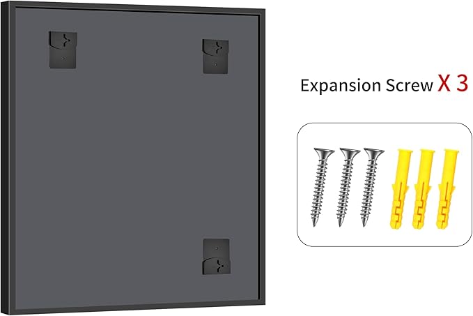 CIVENO Bathroom Mirror, 42 x 36 Inch Brushed Black Rectangle Mirror, 0.6" Thickened Deep Frame Mirrors for Wall Over Sink, Shatterproof Tempered Glass, Antirust, Horizontally or Vertically