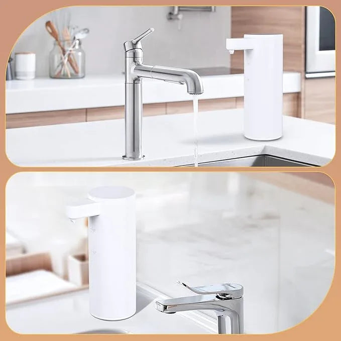 Automatic Soap Dispenser Stainless Steel with Sensor Infrared Soap Dispenser Electric IPX5 Waterproof USB-C Charging Motion Sensor for Kitchen & Bathroom, 9oz (White) - ModernBath