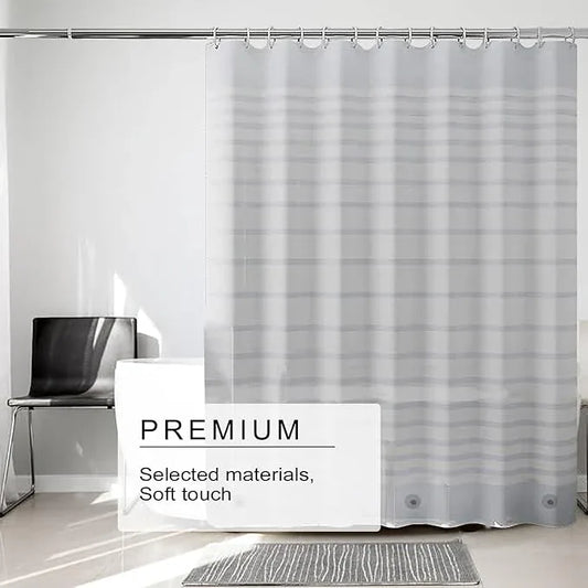 TIKABC Shower Curtain Liner, 4G PEVA Shower Liner, Plastic Waterproof Shower Curtains, 72x72 inch with Grommet Holes 3 Magnetic Weights - ModernBath