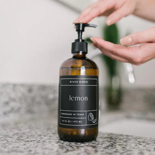 River Birch Lemon Scented Natural Hand Soap Refill - Handmade Moisturizing Hand Wash Luxury Scented Hydrating Soap - Vegan and Non-Toxic - 32 Fl Oz - ModernBath
