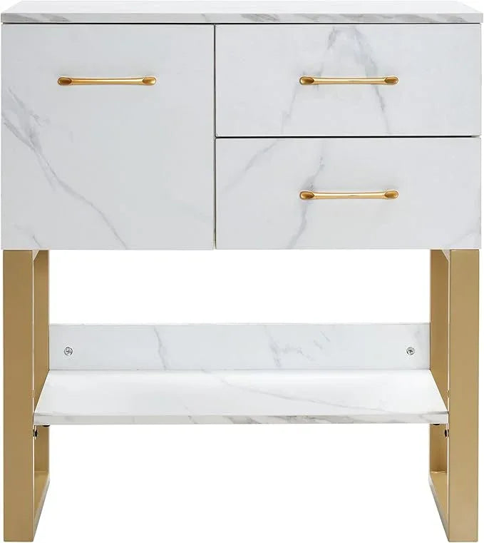 BarberPub Beauty Barber Station, Spa Wall Mount Storage Cabinet, Styling Salon Equipment for Hair Stylist, Bathroom Dresser with Drawers & Shelf 3185 (White) - ModernBath