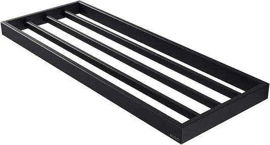 Lavatory Bath Towel Shelf,Minimalist Towel Rack for Bathroom,Wall Mounted and Modern Hotel Style with Towel Bar,Towel Holder 24Inch, Matte Black, 073090-MB Ler Series - ModernBath