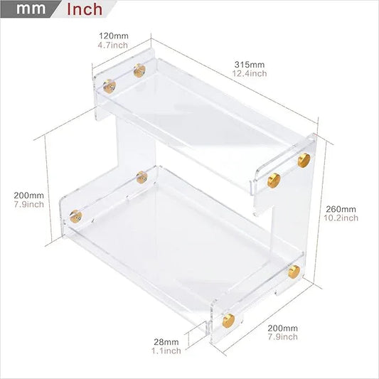 FFK Bathroom Organizer Countertop 2-Tier Storage:Bathroom Counter Organizer Acrylic Standing Holder Cosmetic Storage Perfume Shelf for Bathroom Bedroom Dressing Table1 - ModernBath