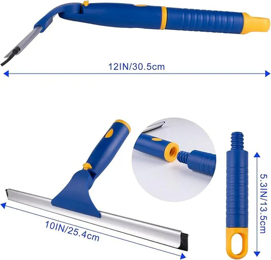 ITTAHO Swivel Shower Squeegee for Glass Doors, All-Purpose Anti-Slip Window Squeegee with 2 Blades, Window Cleaner Tool Bathroom Squeegee for Shower Doors, Tile Shower Walls,Mirrors,Car Windshields - ModernBath