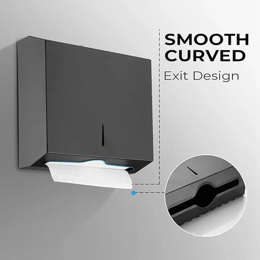 Commercial Paper Towel Dispenser for Multifold - Paper Towel Dispenser Wall Mount, Large Capacity Stainless Steel Tissue Holder, Suitable for Bathrooms and Public Places, Matte Black - ModernBath