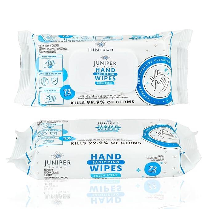Juniper CLEAN, 1 Pack Hand Sanitizing Wipes, 72 Count Disposable Hand Sanitizer Wipes, Fresh Scent, Lint Free & Durable - ModernBath