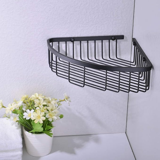 orhemus 304 Stainless Steel Shower Caddy Corner Basket Shelf Bathroom Organizer Wall Mounted Storage, Matte Black Plated Finish Heavy Duty