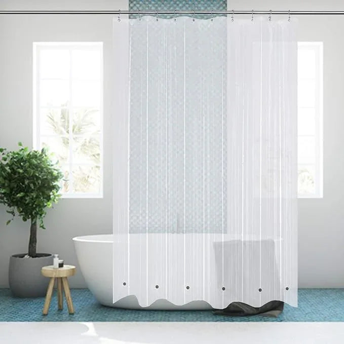 Mrs Awesome 60x72 Shower Curtain Liner with 6 Magnets Clear PEVA, 10 Hole Thick Plastic Shower Curtain for Bathroom, Waterproof, 60 x 72 inches, Clear - ModernBath