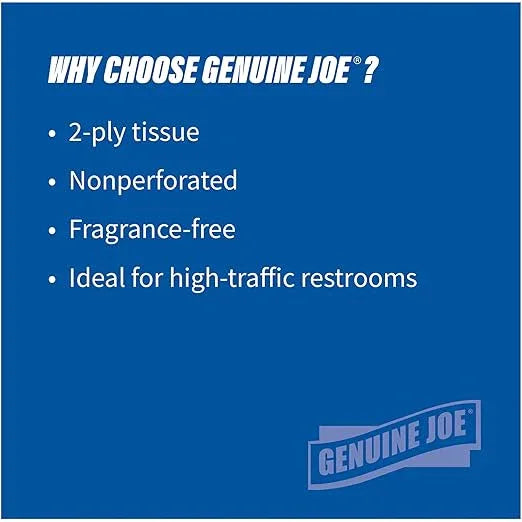 Genuine Joe - GJO2506008 Jumbo Dispenser Roll Bath Tissue (Pack of 8) - ModernBath