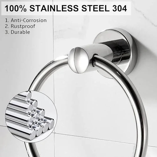 BGL Towel Ring for Bathroom, 304 Stainless Steel Polished Chrome Plated Wall Mount Towel Holder, Rustproof Bathroom Accessories with Modern Design - ModernBath