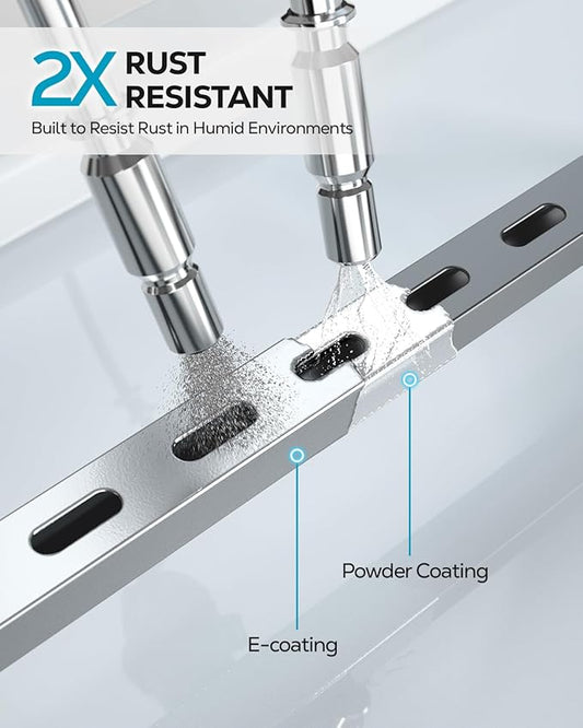 Nieifi Over The Door Shower Caddy Pantry Organizer Rack, Adjustable Hanging Shower Organizer Shelf Basket Storage Rack, Bathroom Shelves Drill Free Extra Large, Silver