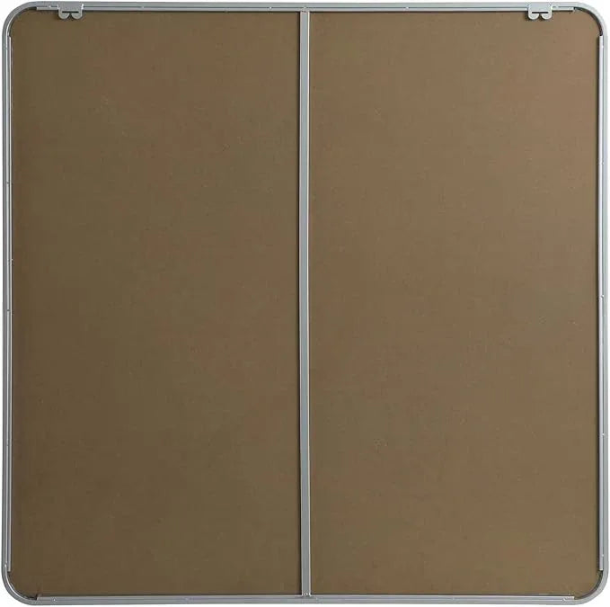 ARS Concepts Aura, Soft Corner Metal Square Mirror 42X42 Inch in, Modern, Silver - ModernBath