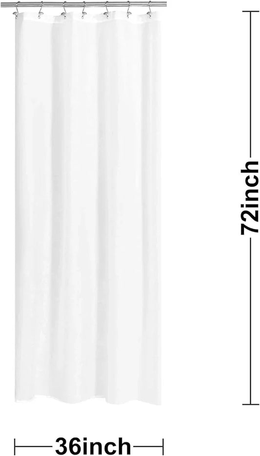 N&Y HOME Fabric Shower Curtain or Liner 36 x 72 Inches Bath Stall Size with 2 Bottom Magnets, Hotel Quality, Washable, Water Repellent, White Spa Bathroom Curtains with Grommets, 36x72 - ModernBath