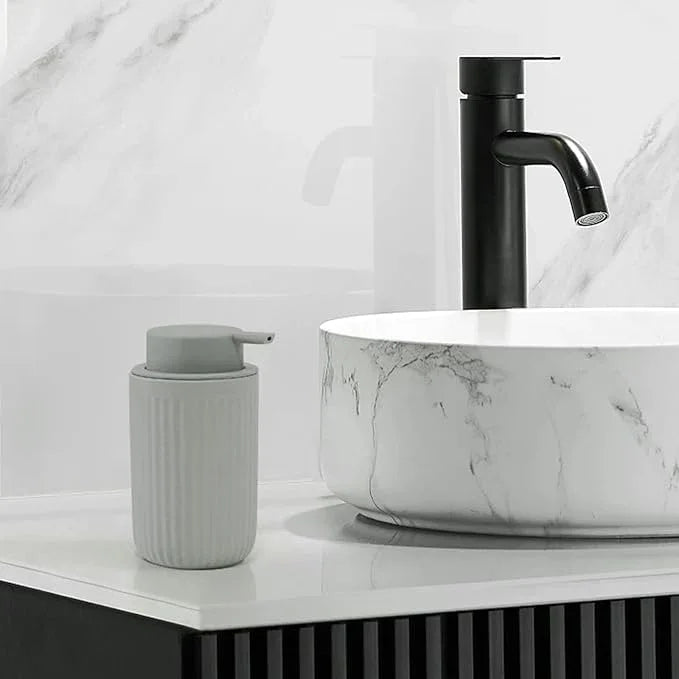 BosilunLife Foam Hand Soap Dispenser - Ceramic Foaming Soap Dispenser for Bathroom 12oz Refillable Liquid Lotion Soap Dispenser with Rust-Proof Foaming Pump for Countertop - ModernBath