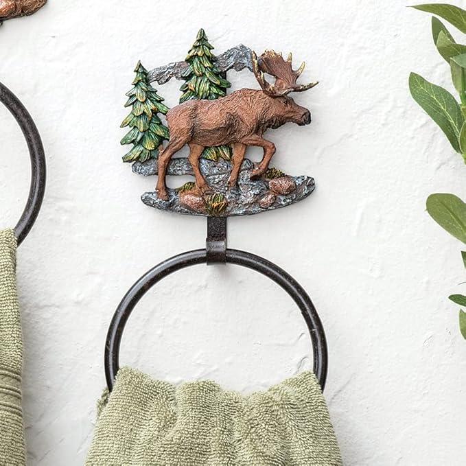 BLACK FOREST DECOR Rocky Mountain Moose Towel Ring - ModernBath