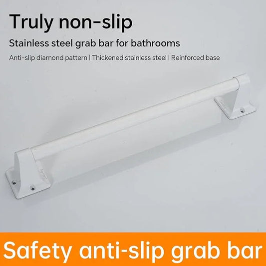 Joyrain Stainless Steel Bathroom Grab Bar for Elderly - Safety Rail & Towel Rack Dual Function, 9/16/24 Inch Anti-Slip Handle for Shower/Toilet/Tub (White, 24 inch) - ModernBath