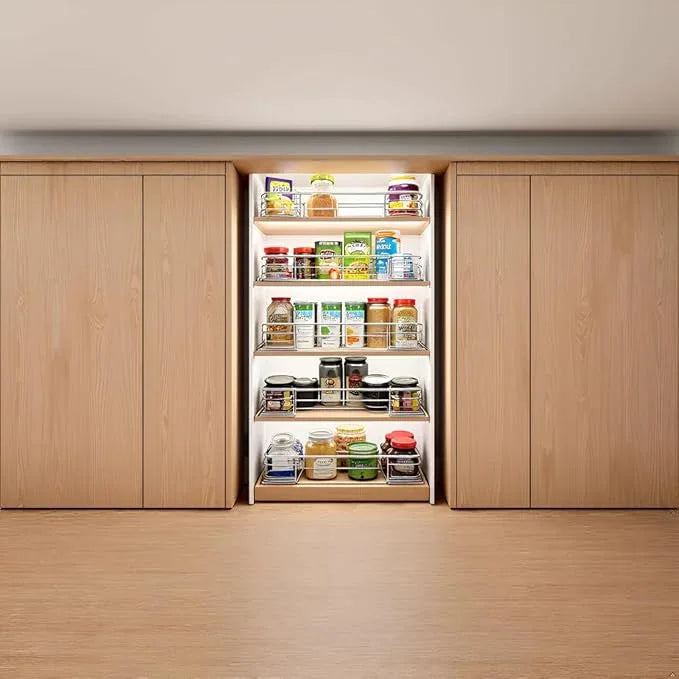 Pull Out Cabinet Organizer (20" W x 21" D), Put Out Shelves for Kitchen Cabinets, Roll Out Drawers Heavy-Duty Metal Sliding Shelf, Bottom Mount - ModernBath