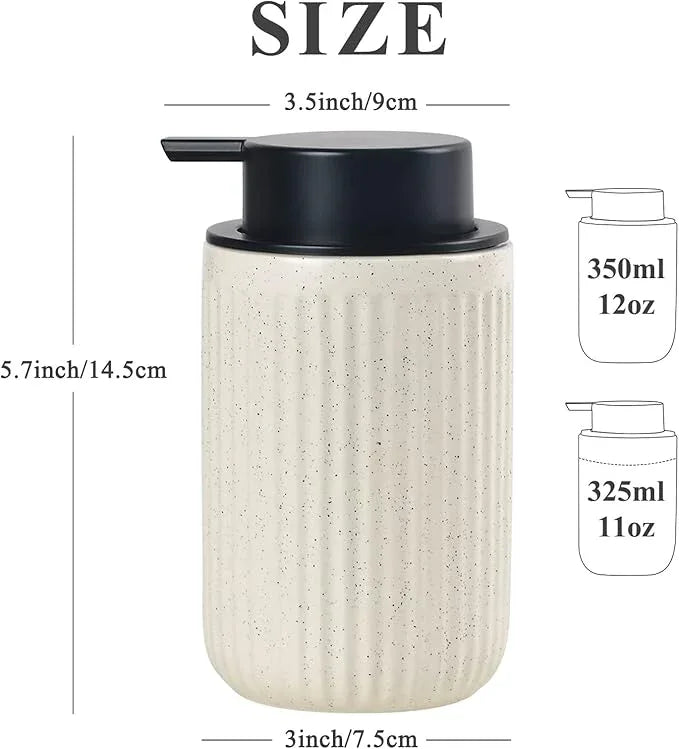 BosilunLife Foam Hand Soap Dispenser - Ceramic Foaming Soap Dispenser for Bathroom 12oz Refillable Liquid Lotion Soap Dispenser with Rust-Proof Foaming Pump for Countertop - ModernBath