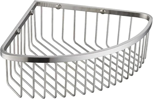 Bathroom Shower Caddy Corner Shelf Basket, Ultra Sturdy Rust-Proof Stainless Steel Shelf Organizer Shampoo Holder, Wall Mounted Storage Rack for Bathroom Kitchen, Brushed Nickel - ModernBath