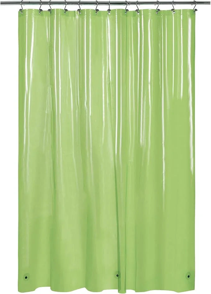 Barossa Design Extra Long Shower Curtain Liner with 3 Magnets - 72" x 84" XL, Waterproof PEVA Lightweight Shower Liner for Bathroom, PVC Free, Metal Grommets - Clear Green, 72x84 - ModernBath