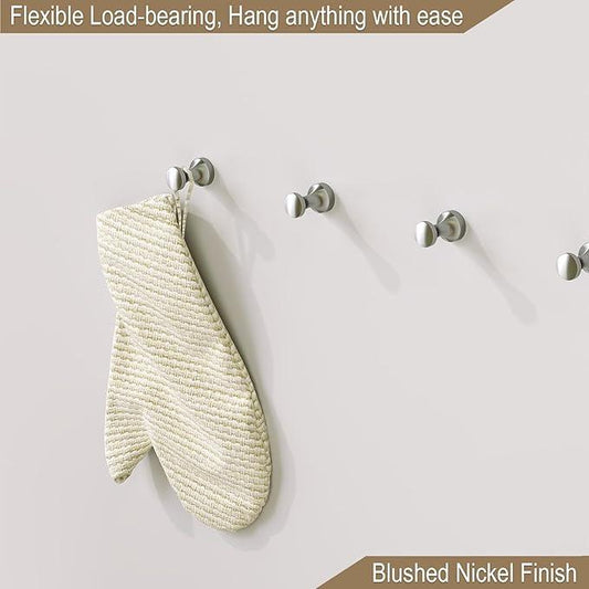 Epock Towel Hooks for Bathrooms Set of 3, Screw-in Stainless Steel Robe Coat Clothes Hook Bathroom & Kitchen Round Style Small Wall Hooks Rustproof -Brushed Silver - ModernBath