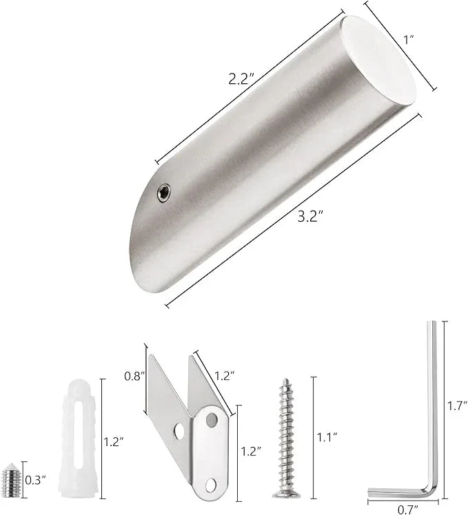 NINETREX Towel Hooks Brushed Nickel Modern Wall Hooks SUS 304 Stainless Steel Heavy Duty Hook for Bathroom Entryway Bedroom Coat Key Mudroom Garage, Wall Mounted 4 Pack - ModernBath