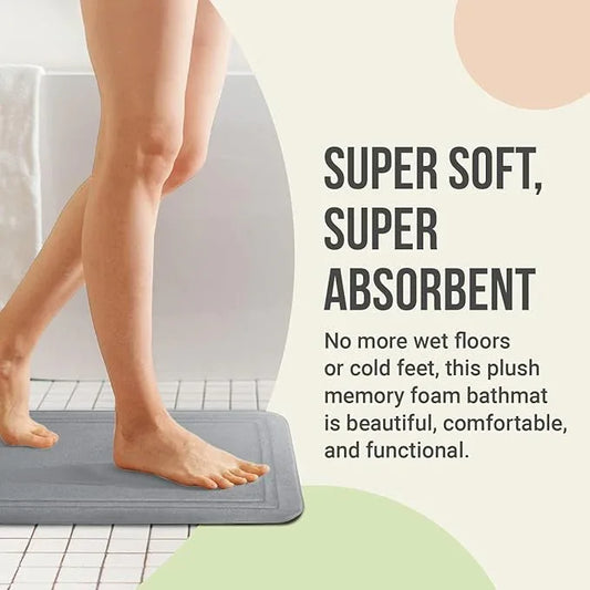 ITSOFT Memory Foam Bath Mat 59x23, Non Slip, Machine Washable, Quick Dry & Absorbent Rugs, Bath Mats for Bathroom Floor, Tub & Shower, Bathroom Rug, Gray - ModernBath
