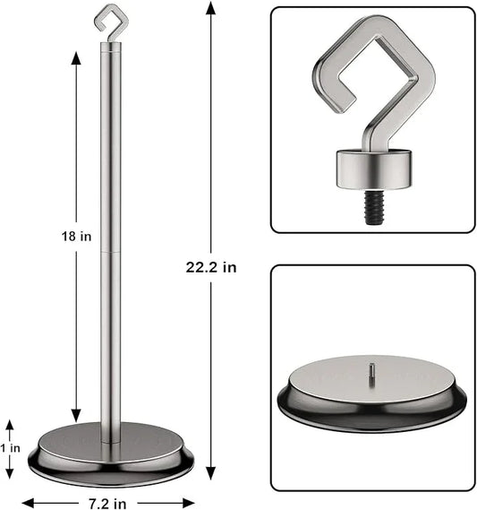 Toilet Paper Holder for Bathroom, Metal Free Standing Toilet Paper Storage with Rustproof, Tissue Paper Roll Stand for Bathroom Accessories (Brushed Nickel) - ModernBath