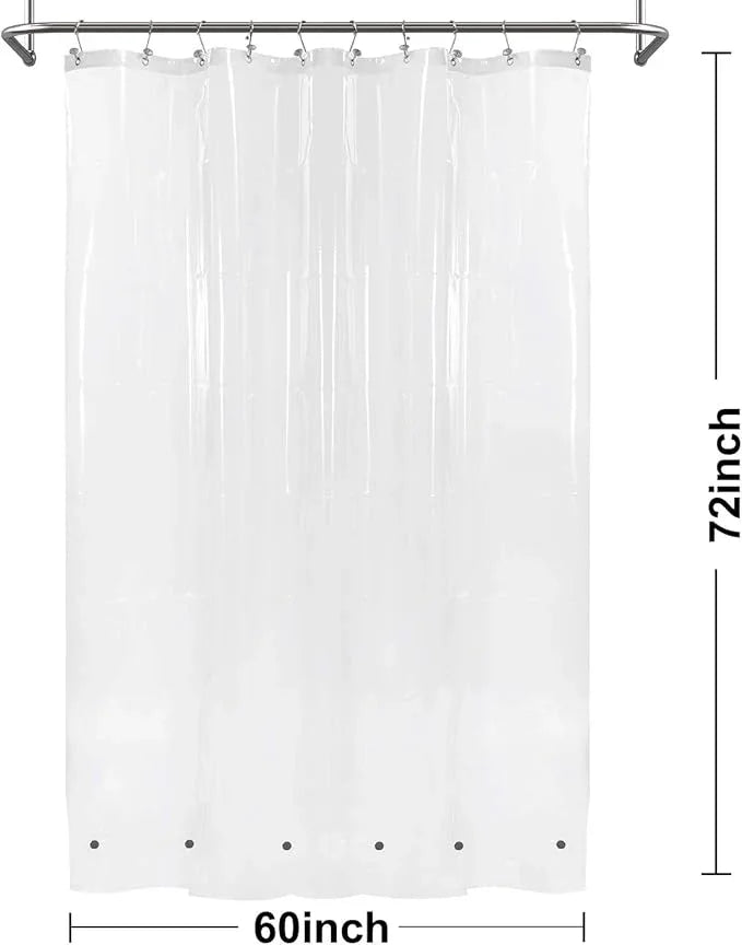 Barossa Design 60 x 72 Inches Shower Curtain Liner with 6 Weighted Magnets, Heavy Duty PEVA, 10 Grommet Holes, Waterproof, PVC Free, Clear, 60x72 - ModernBath