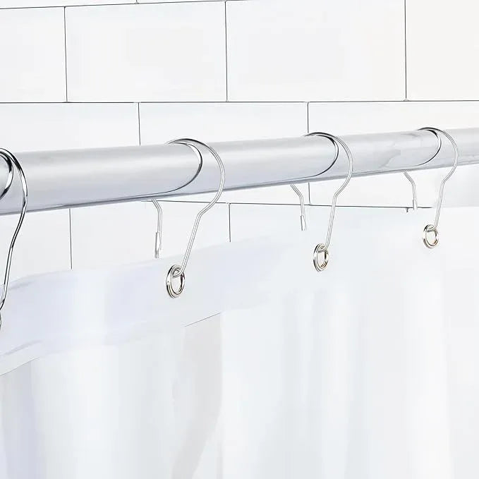 300 Pcs Metal Shower Curtain Hooks Rust Proof Hanging Shower Clips Curtain Rings Practical Hanger for Home Bathroom Bedroom Kitchen Rods Application (Silver) - ModernBath