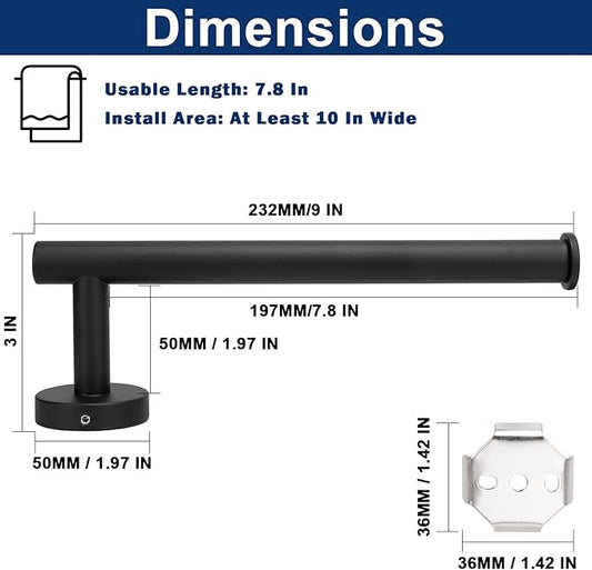 NearMoon Hand Towel Holder/Towel Ring, Thicken Stainless Steel Hand Towel Bar for Bathroom, Rustproof Wall Mounted Towel Rack, Contemporary Style Bath Accessories, 9 Inch (5 Pack, Matte Black)