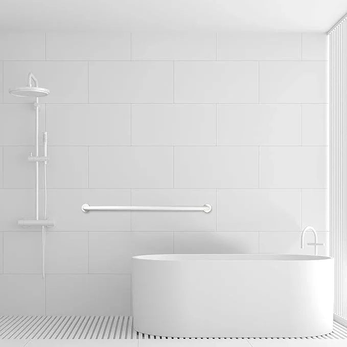 Rackickyer Shower Grab Bar, 2 Pack 39.4 Inch White Bathroom Grab Bar, 1.25" Diameter 304 Stainless Steel Anti-Slip Grab Bars for Bathtubs and Showers, Handicap Shower Grab Bar for Seniors Elderly - ModernBath