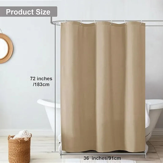 OVZME Zora 36 x 72 Inch Stall Fabric Shower Curtain - Soft & Texture Small Taupe Shower Curtain for Bathroom for Narrow Stall Size, Machine Washable Water Resistance, Hotel Style, Taupe - ModernBath