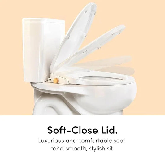 TUSHY Oasis Non-Electric Warm Water Bidet Seat (Elongated) | Self-Cleaning Dual Nozzles, Adjustable Temp & Pressure | 10-Min DIY Install, Soft-Close Lid, Sleek Design, Spa-Like Comfort, Bamboo Knob - ModernBath