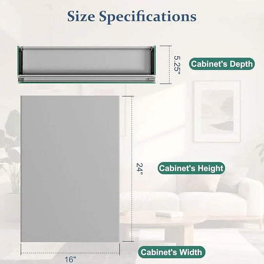Bathroom Medicine Cabinet Mirror with Storage, 16 Inch x 24 Inch Silver Medicine Cabinet with Single Door & Adjustable Shelves for Vanity, Aluminum Surface, Wall-Mount or Recessed - ModernBath