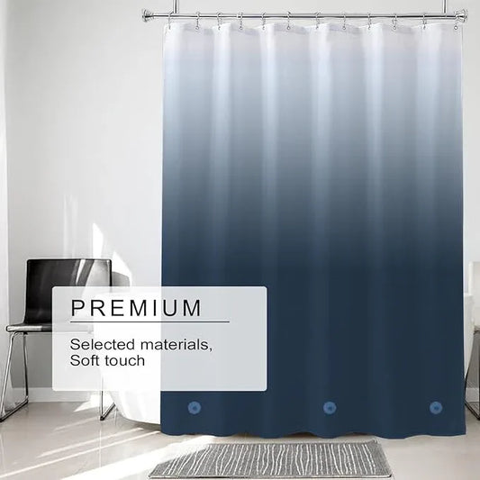 TIKABC Shower Curtain Liner, 4G PEVA Shower Liner, Plastic Waterproof Shower Curtains, with Grommet Holes and 3 Magnetic Weights(Gradient Dark Blue) - ModernBath
