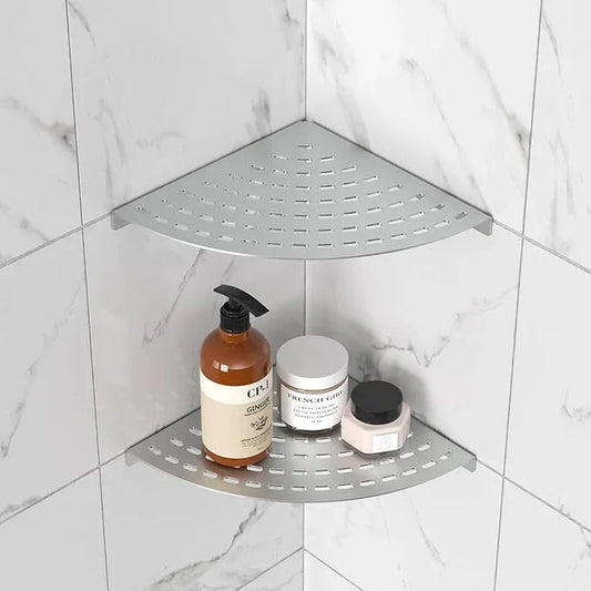 2 Pack Corner Shower Shelves 304 Stainless Steel Shower Corner Shelf Brushed Nickel Bathroom 8 in Prevent Rust Drilling Installation - ModernBath