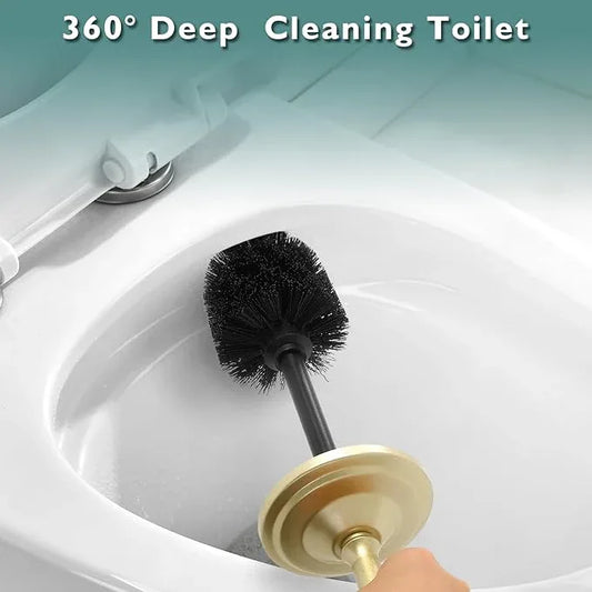 Gold Toilet Brush and Holder Set, Stainless Steel Toilet Brush for Bathroom,Heavy Duty Gold Toilet Bowl Brush and Holder,Deep Cleaning Modern Toilet Cleaner Brush -Space Saving, Covered Brush, Durable - ModernBath