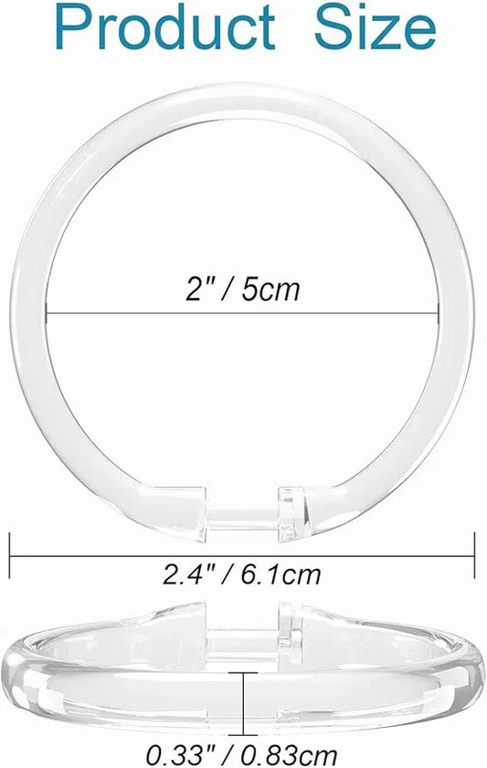 Kutesna 144 PCS Clear Plastic Shower Curtain Rings, O-Ring Shower Curtain Hooks, Shower Hooks for Bathroom Rods,Decorative Curtain Hooks with Smooth Glide, No Tools Installation & Rust-Proof Design - ModernBath