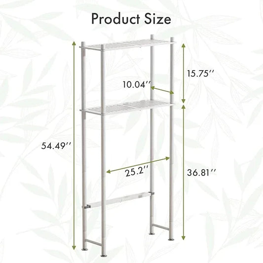 AmazerBath Bamboo Over The Toilet Storage Shelf, 2-Tier Over Toilet Bathroom Organizer Rack, Bathroom Shelves Over Toilet Space Saver, White - ModernBath